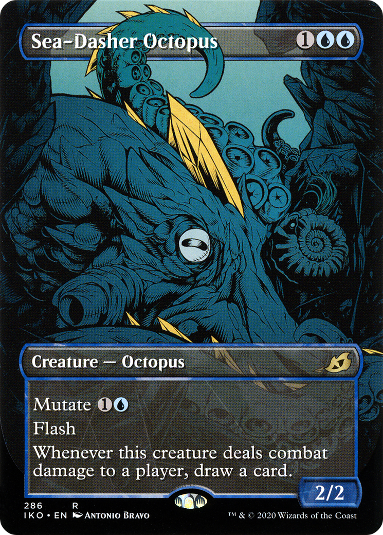 Sea-Dasher Octopus (IKO-286) [Ikoria: Lair of Behemoths] (Showcase) (Borderless) Foil MTG Single Wizards of the Coast