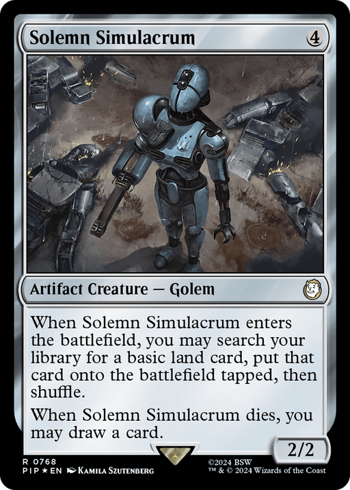 Solemn Simulacrum (Surge Foil) (PIP-768) [Fallout] Foil MTG Single Wizards of the Coast