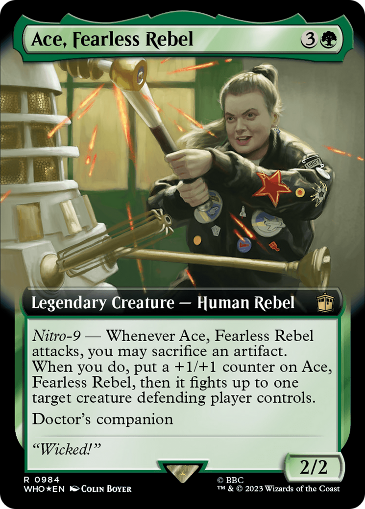 Ace, Fearless Rebel (WHO-984) [Doctor Who] (Extended Art) Foil MTG Single Wizards of the Coast