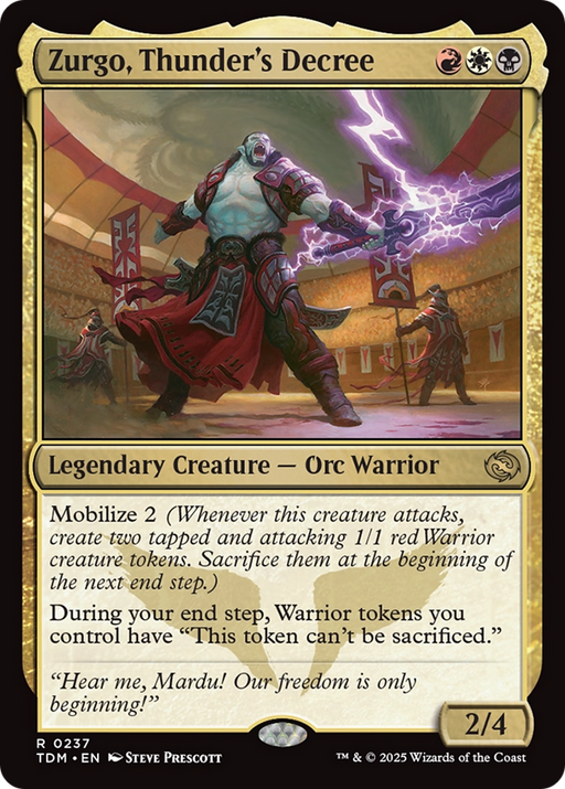 Zurgo, Thunder's Decree (TDM-237) [Tarkir: Dragonstorm] Foil MTG Single Wizards of the Coast