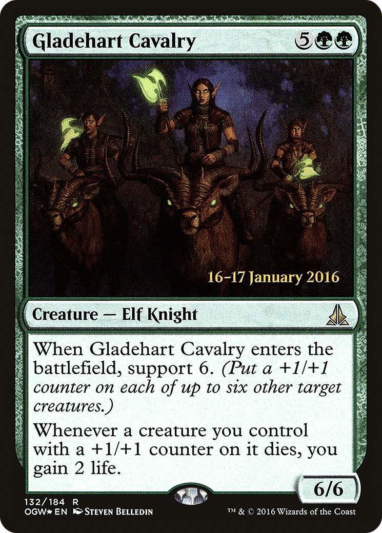 Gladehart Cavalry (PRE-132) [Oath of the Gatewatch Promos] Foil MTG Single Wizards of the Coast