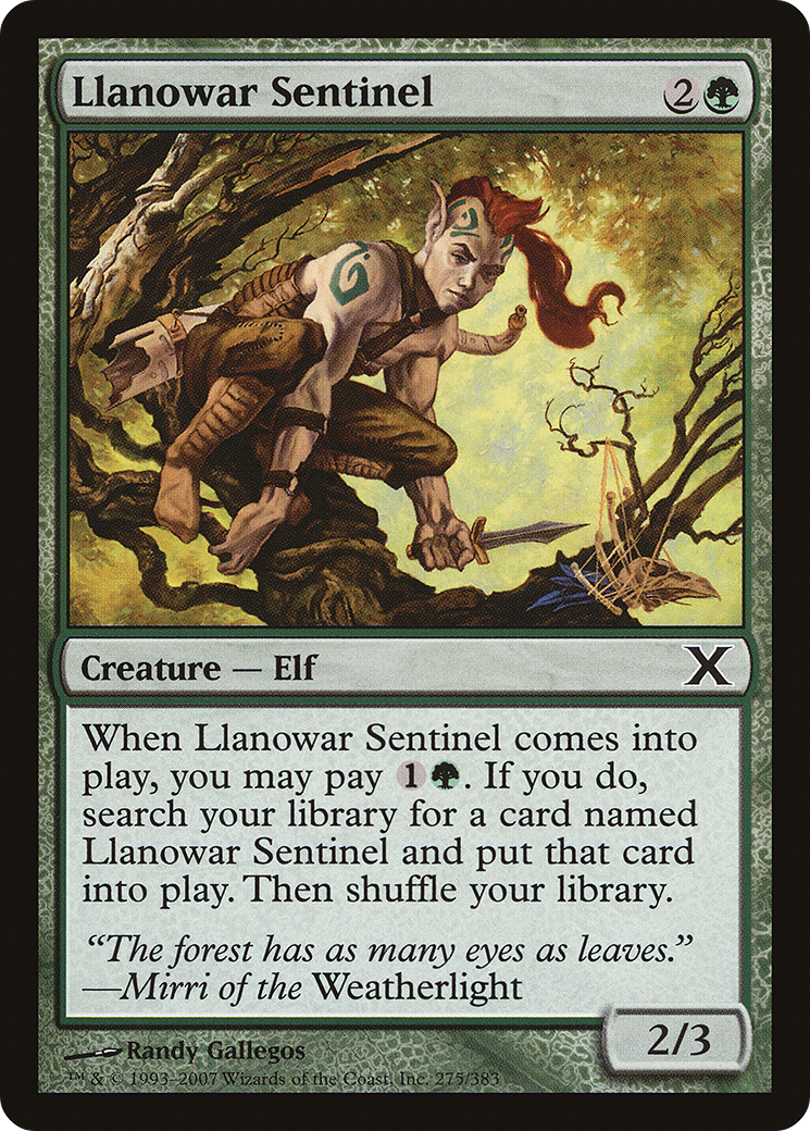 Llanowar Sentinel (10E-275) [Tenth Edition] Foil MTG Single Wizards of the Coast