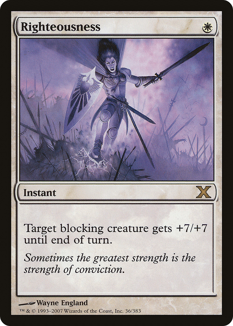 Righteousness (10E-036) [Tenth Edition] MTG Single Wizards of the Coast