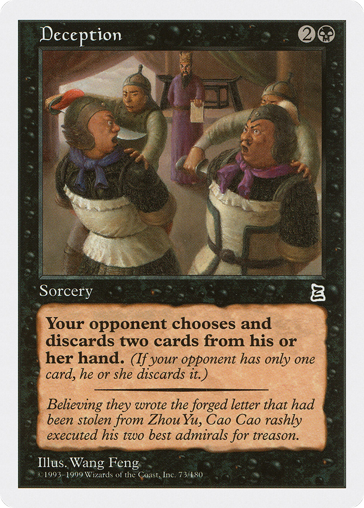 Deception (PTK-073) [Oldschool] Portal Three Kingdoms MTG Single Wizards of the Coast