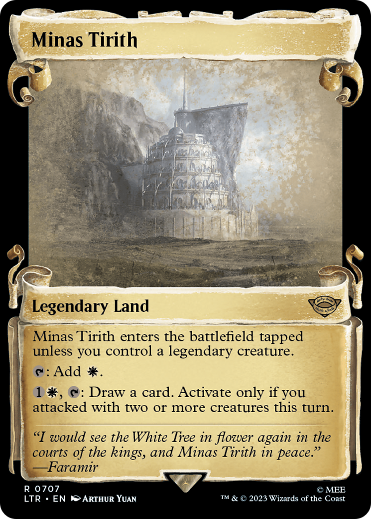 Minas Tirith (Showcase Scrolls) (LTR-707) [The Lord of the Rings: Tales of Middle-earth] (Showcase) MTG Single Wizards of the Coast