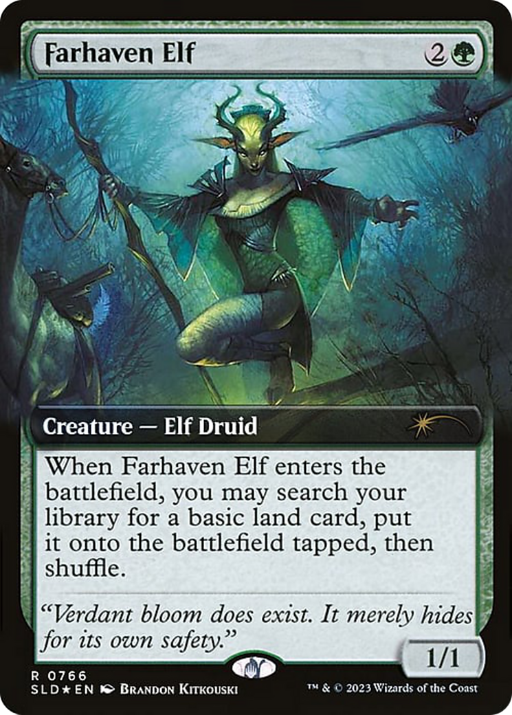 Farhaven Elf (SLD-766) [Secret Lair] Drop (Extended Art) Foil MTG Single Wizards of the Coast