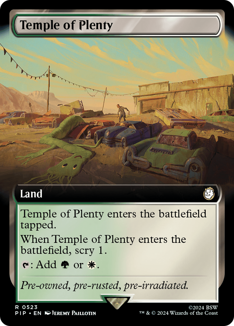 Temple of Plenty (PIP-523) [Fallout] (Extended Art) MTG Single Wizards of the Coast