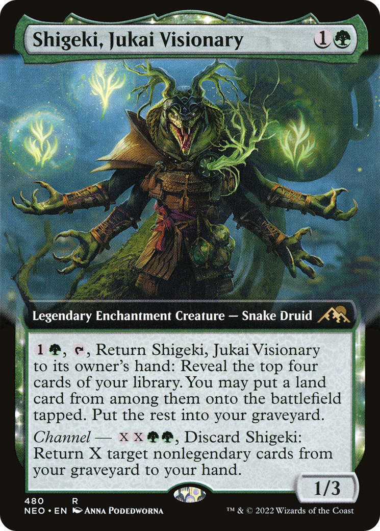 Shigeki, Jukai Visionary (NEO-480) [Kamigawa: Neon Dynasty] (Extended Art) MTG Single Wizards of the Coast