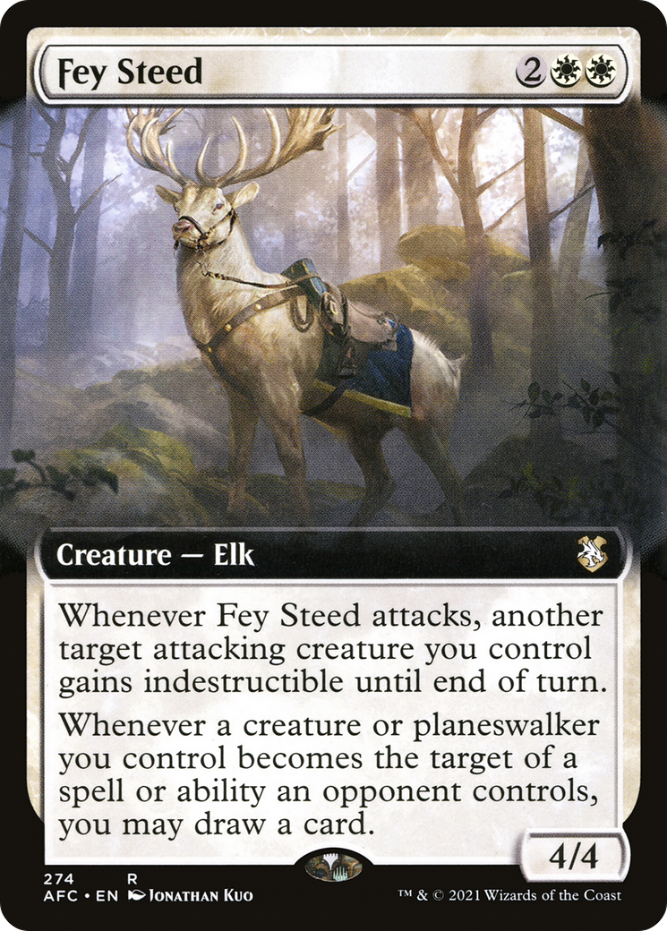 Fey Steed (AFC-274) [Forgotten Realms Commander] (Extended Art) MTG Single Wizards of the Coast