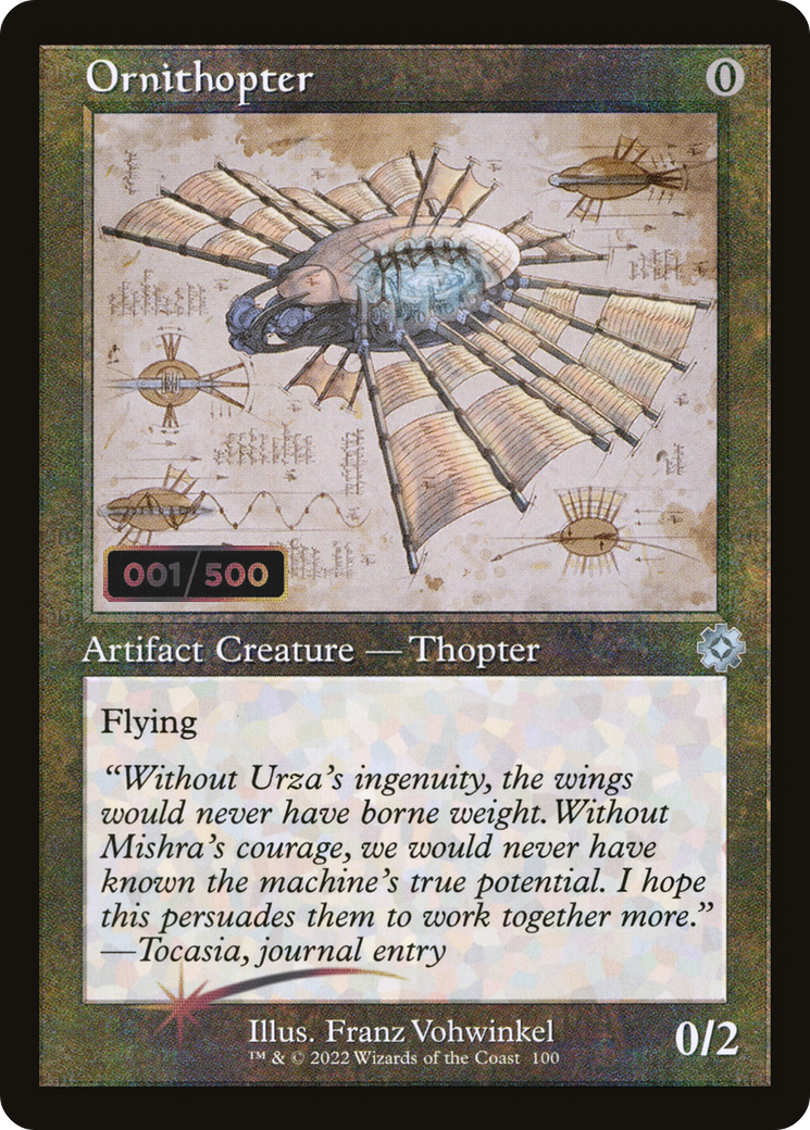 Ornithopter (Schematic) (Serial Numbered) (BRR-100) [The Brothers' War Retro Artifacts] Foil MTG Single Wizards of the Coast