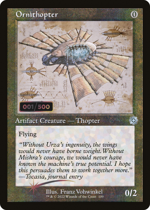 Ornithopter (Schematic) (Serial Numbered) (BRR-100) [The Brothers' War Retro Artifacts] Foil MTG Single Wizards of the Coast