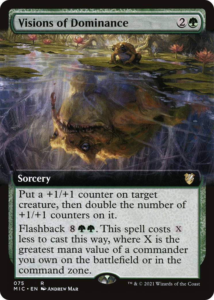 Visions of Dominance (MIC-075) [Midnight Hunt Commander] (Extended Art) MTG Single Wizards of the Coast