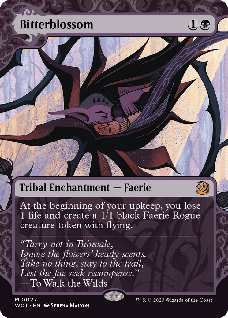 Bitterblossom (WOT-027) [Wilds of Eldraine: Enchanting Tales] (Showcase) (Borderless) MTG Single Wizards of the Coast