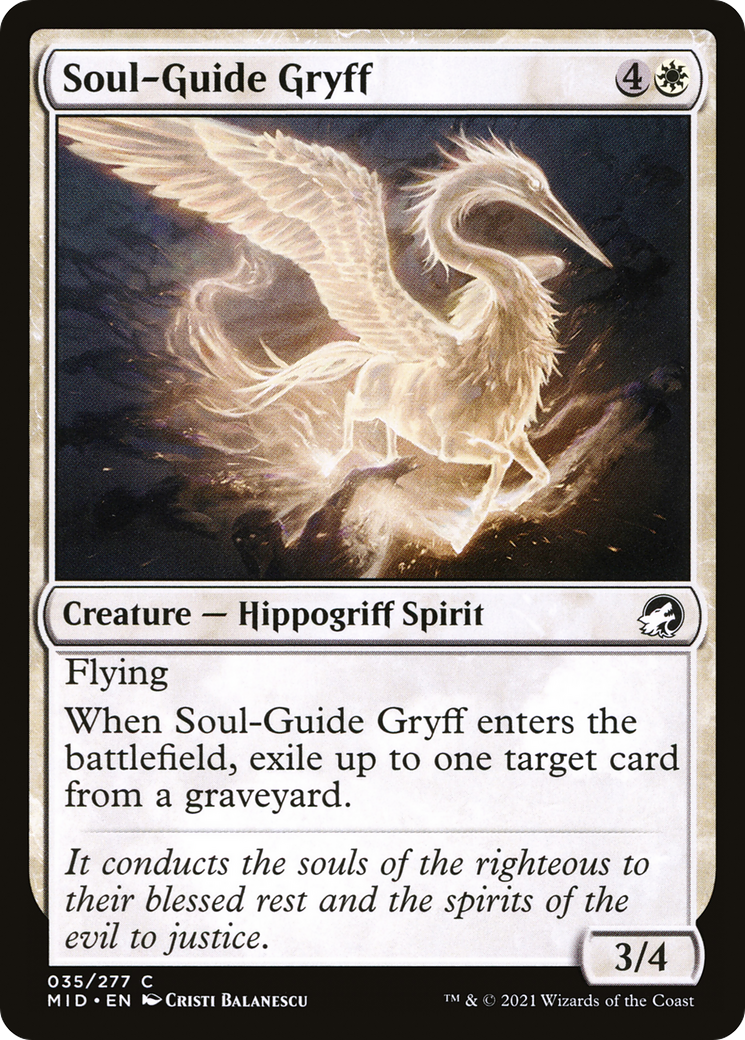 Soul-Guide Gryff (MID-035) [Innistrad: Midnight Hunt] Foil MTG Single Wizards of the Coast