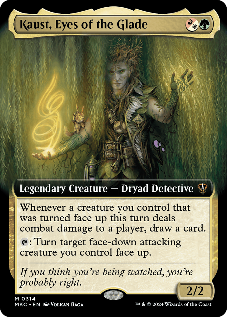 Kaust, Eyes of the Glade (MKC-314) [Murders at Karlov Manor Commander] (Extended Art) MTG Single Wizards of the Coast