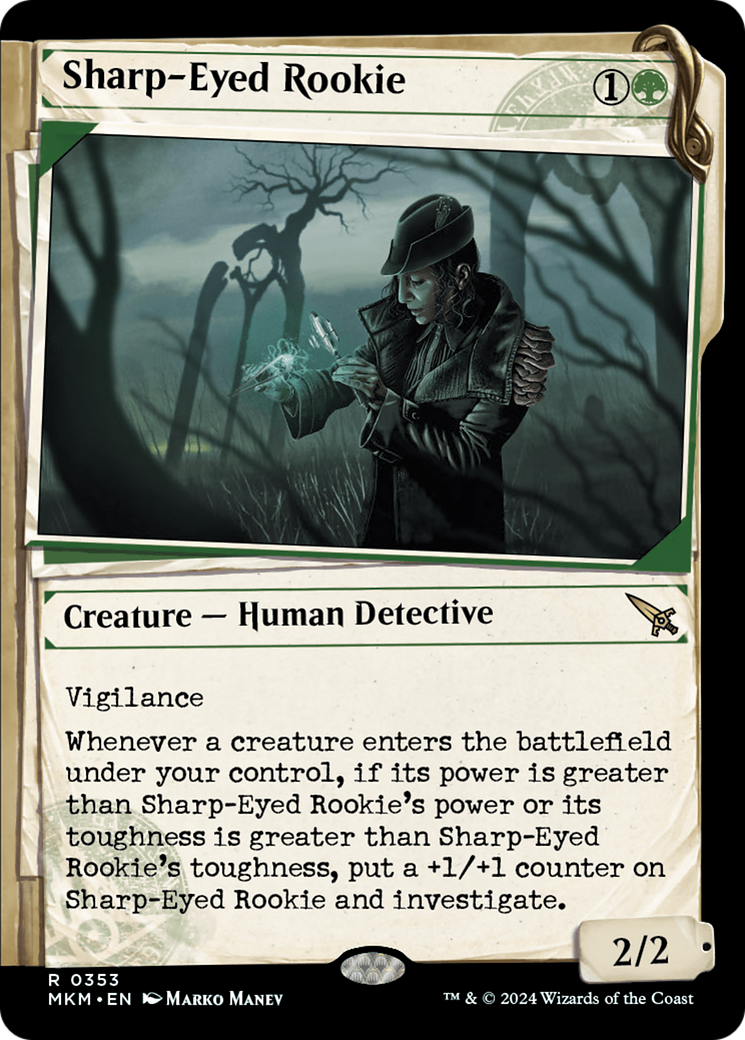 Sharp-Eyed Rookie (MKM-353) [Murders at Karlov Manor] (Showcase) MTG Single Murders at Karlov Manor