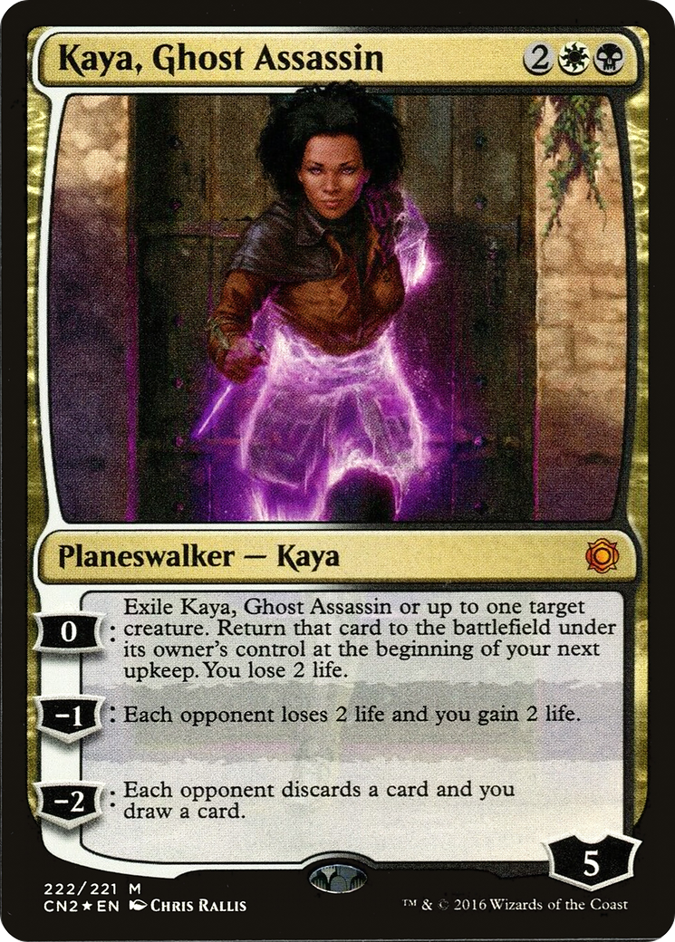 Kaya, Ghost Assassin (Alternate Art Foil) (CN2-222) [Conspiracy: Take the Crown] Foil MTG Single Wizards of the Coast