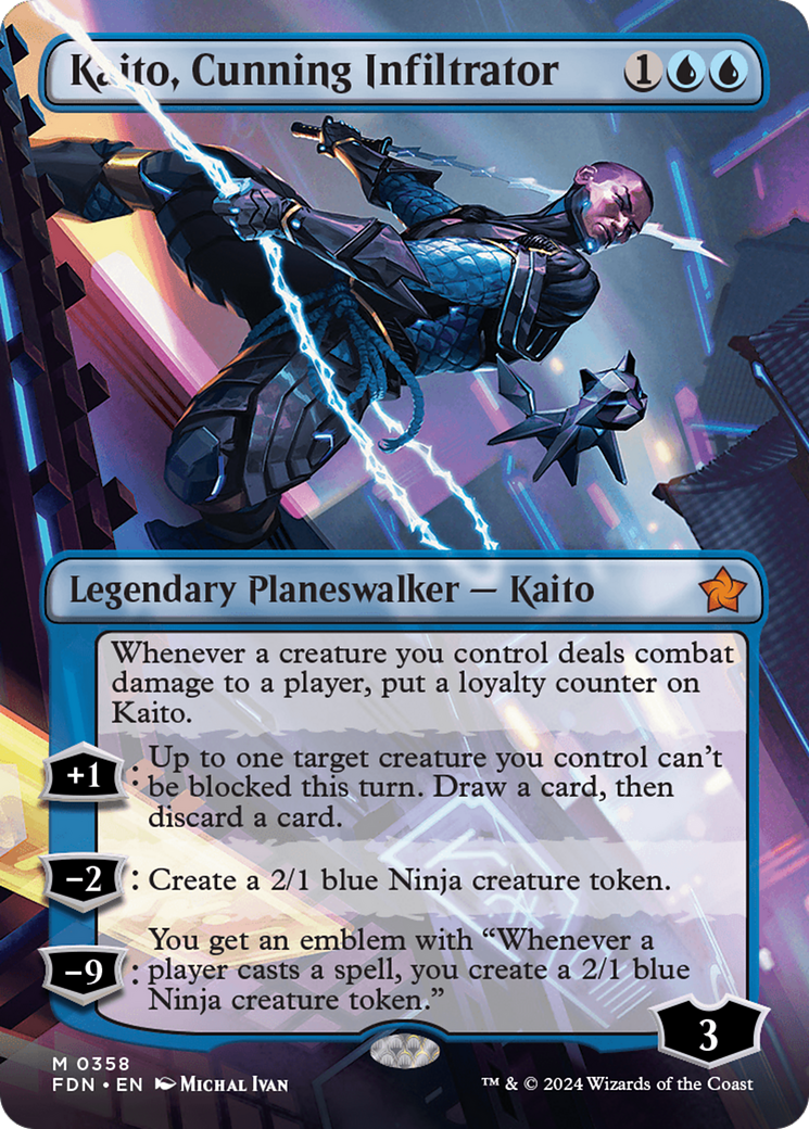 Kaito, Cunning Infiltrator (FDN-358) [Foundations] (Borderless) MTG Single Wizards of the Coast