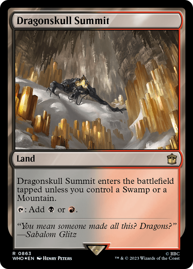Dragonskull Summit (Surge Foil) (WHO-863) [Doctor Who] Foil MTG Single Wizards of the Coast