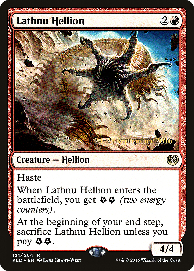 Lathnu Hellion (PRE-121) [Kaladesh Promos] Foil MTG Single Wizards of the Coast