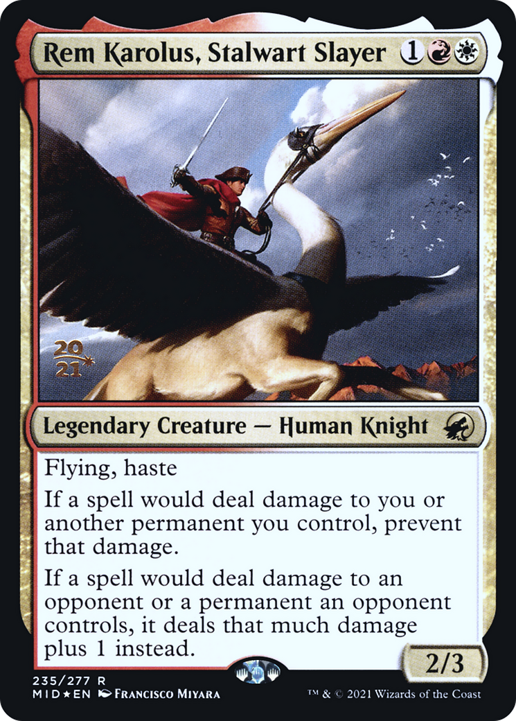 Rem Karolus, Stalwart Slayer (PRE-235) [Innistrad: Midnight Hunt Promos] Foil MTG Single Wizards of the Coast