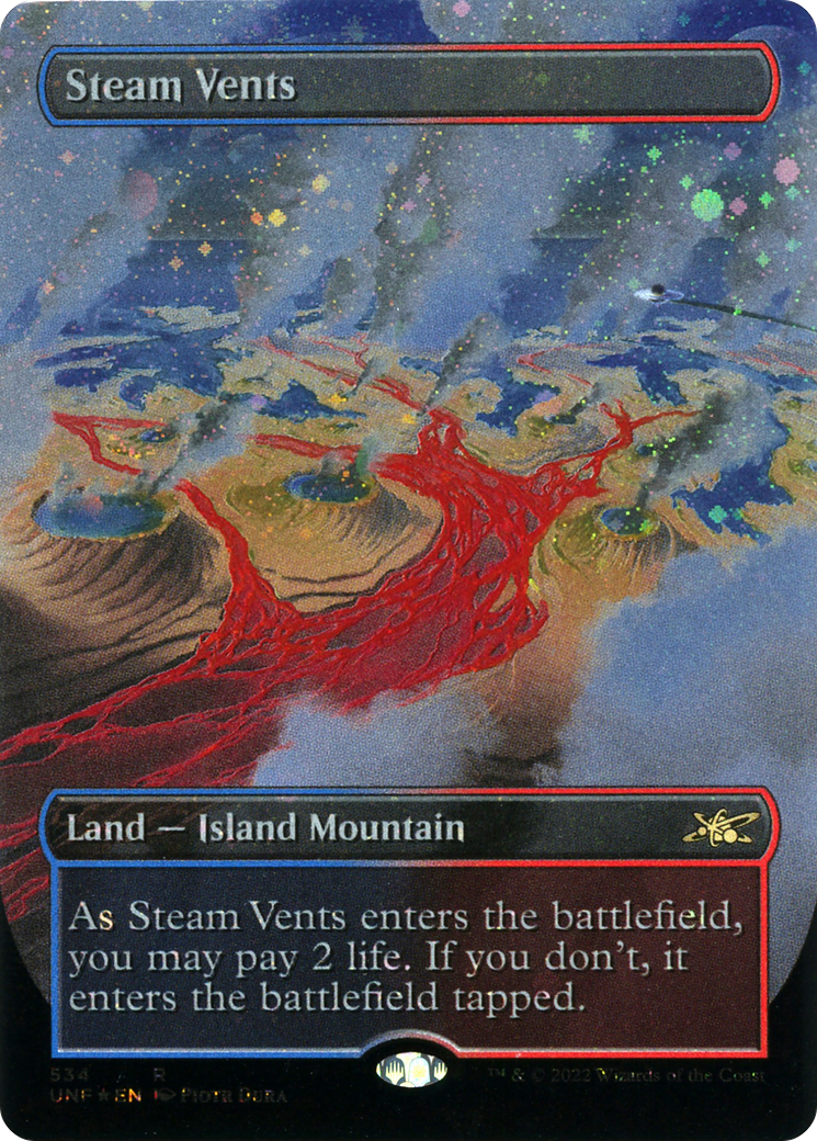 Steam Vents (Galaxy Foil) (UNF-534) [Unfinity] (Borderless) Foil MTG Single Wizards of the Coast