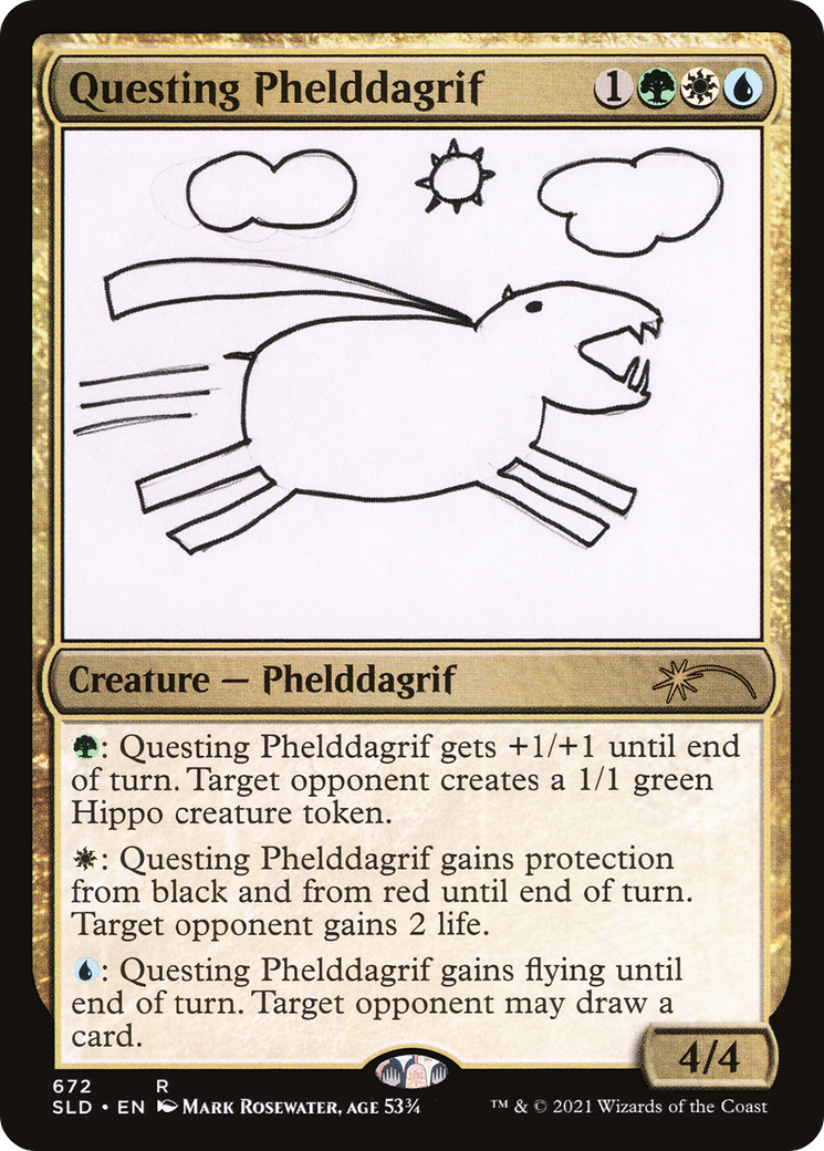 Questing Phelddagrif (672) (SLD-672) [Secret Lair] Drop Foil MTG Single Wizards of the Coast