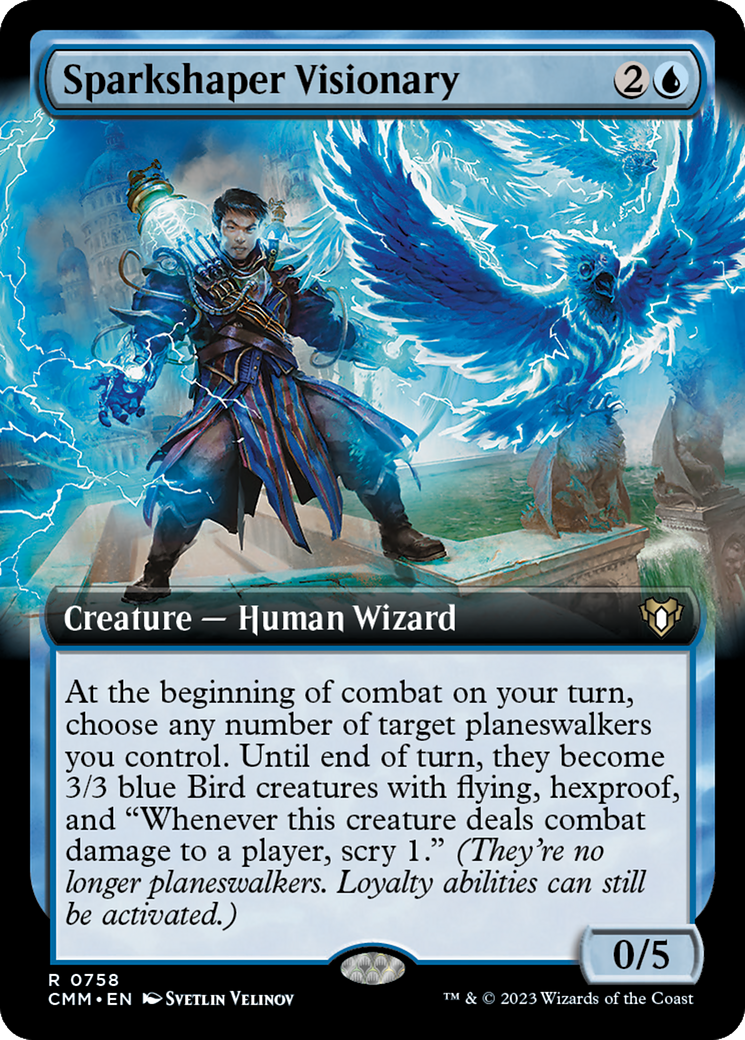 Sparkshaper Visionary (CMM-758) [Commander Masters] (Extended Art) Foil MTG Single Wizards of the Coast