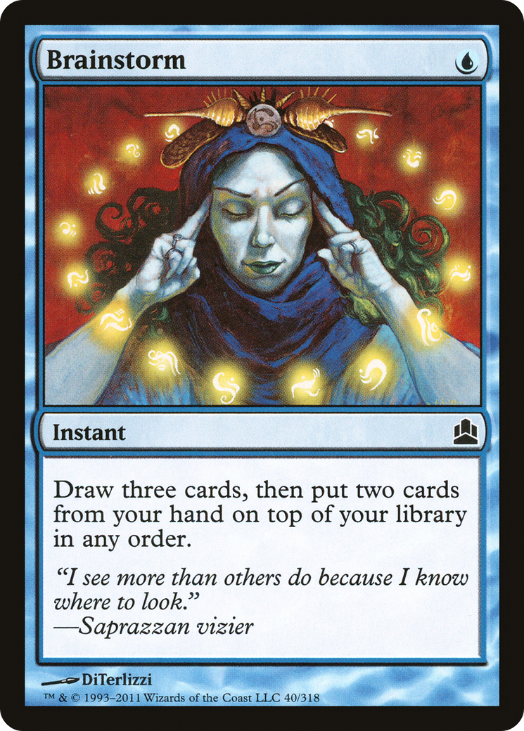 Brainstorm (CMD-040) [Commander 2011] MTG Single Wizards of the Coast