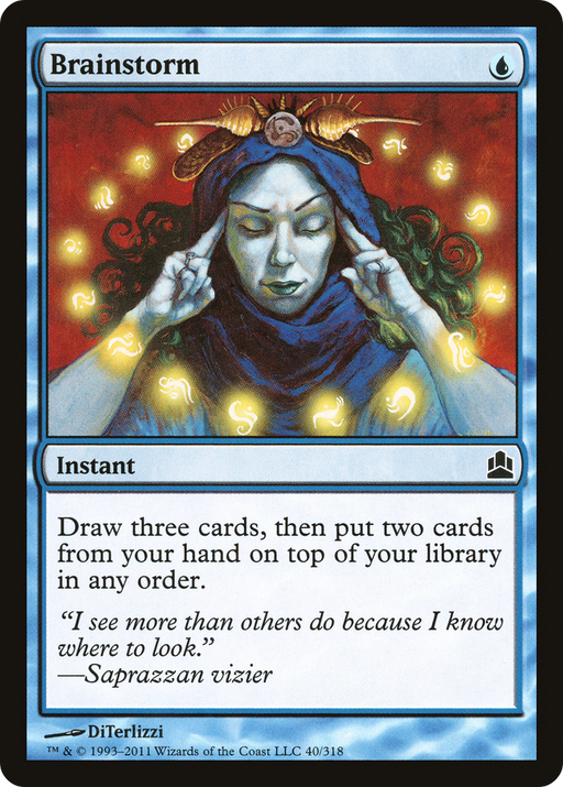 Brainstorm (CMD-040) [Commander 2011] MTG Single Wizards of the Coast
