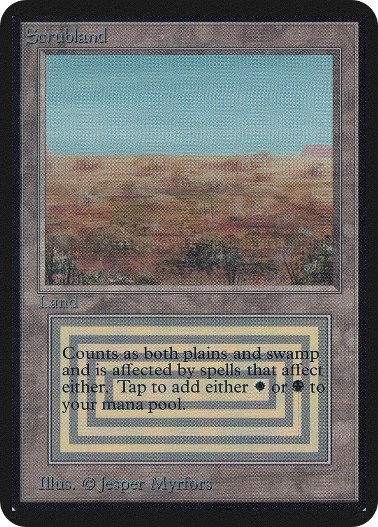 Scrubland (LEA-281) [Oldschool] Limited Edition Alpha MTG Single Wizards of the Coast