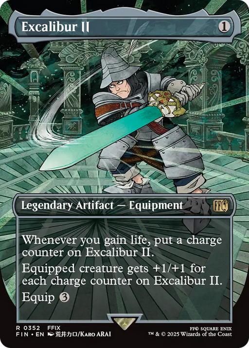 Excalibur II (FIN-352) [FINAL FANTASY] (Borderless) Foil MTG Single Wizards of the Coast