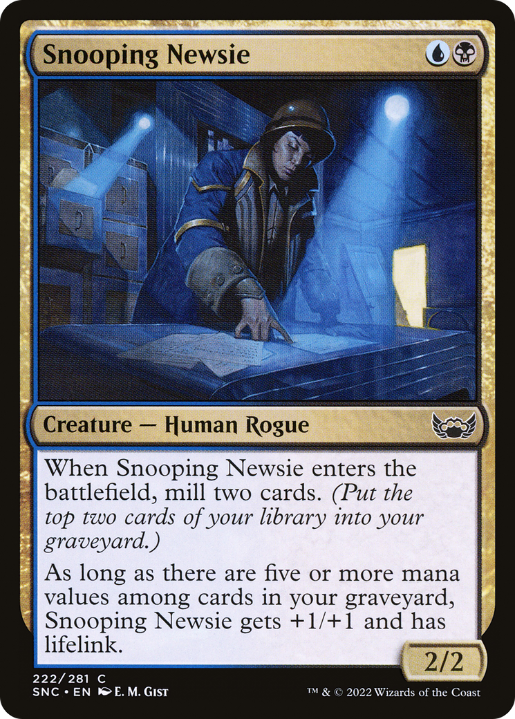 Snooping Newsie (SNC-222) [Streets of New Capenna] Foil MTG Single Wizards of the Coast