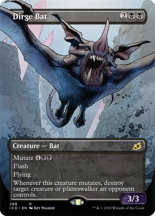 Dirge Bat (IKO-289) [Ikoria: Lair of Behemoths] (Showcase) (Borderless) MTG Single Wizards of the Coast