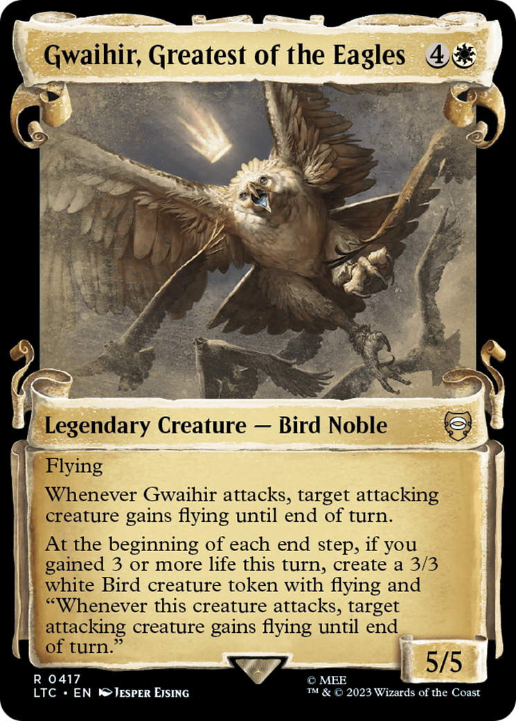 Gwaihir, Greatest of the Eagles (Showcase Scrolls) (LTC-417) [Tales of Middle-earth Commander] (Showcase) Foil MTG Single Wizards of the Coast