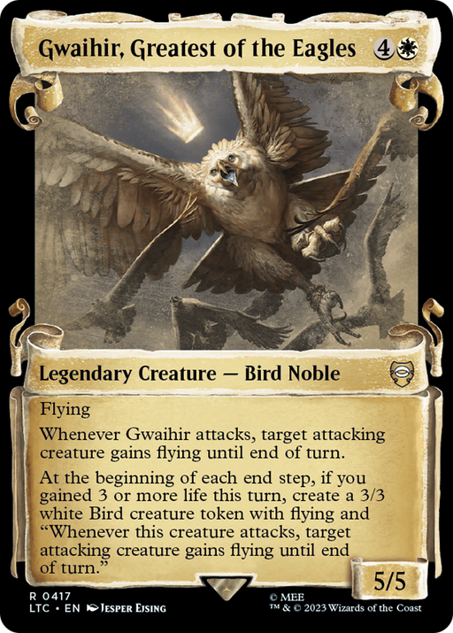 Gwaihir, Greatest of the Eagles (Showcase Scrolls) (LTC-417) [Tales of Middle-earth Commander] (Showcase) Foil MTG Single Wizards of the Coast