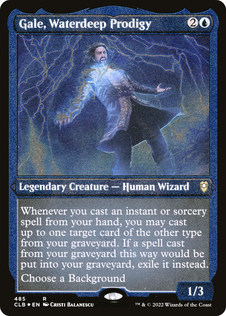 Gale, Waterdeep Prodigy (CLB-485) [Commander Legends: Battle for Baldur's Gate] Etched Foil MTG Single Wizards of the Coast