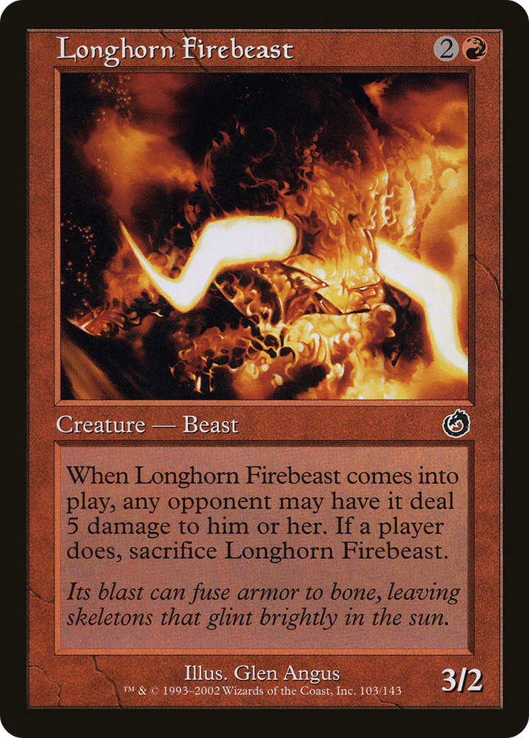 Longhorn Firebeast (TOR-103) [Torment] Foil MTG Single Wizards of the Coast