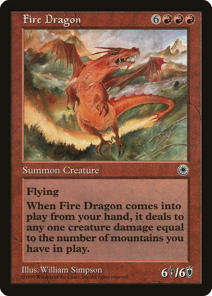 Fire Dragon (POR-125) [Misc] Portal MTG Single Wizards of the Coast