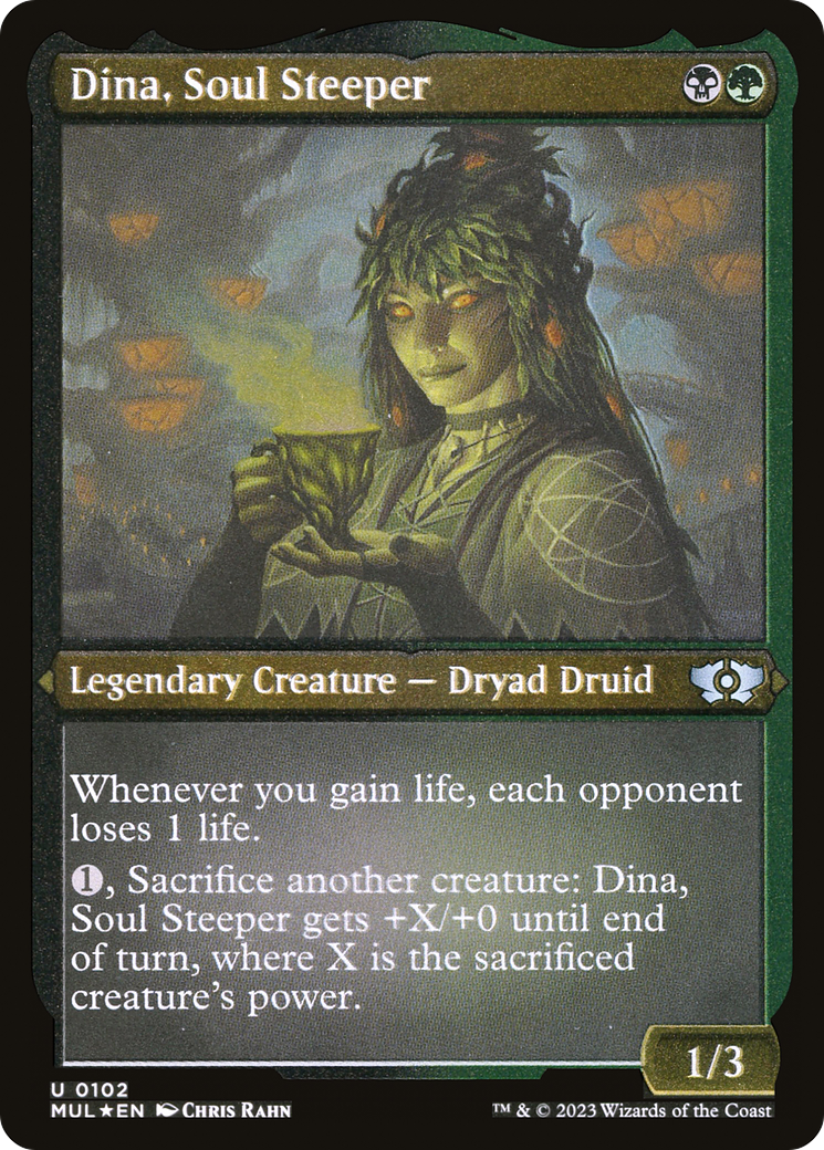 Dina, Soul Steeper (MUL-102) [Multiverse Legends] Etched Foil MTG Single Wizards of the Coast