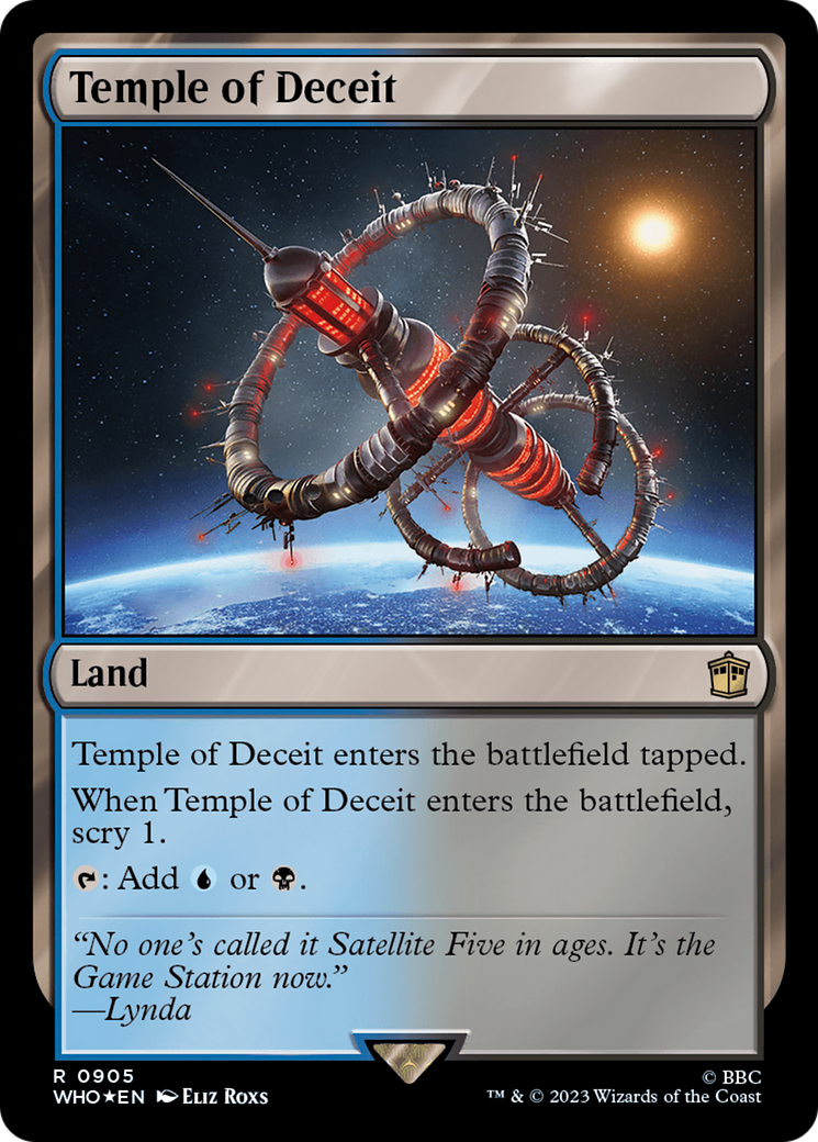Temple of Deceit (Surge Foil) (WHO-905) [Doctor Who] Foil MTG Single Wizards of the Coast