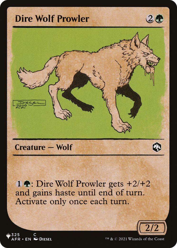Dire Wolf Prowler (LIST-AFR-325) [Mystery Booster] The List (Showcase) MTG Single Wizards of the Coast