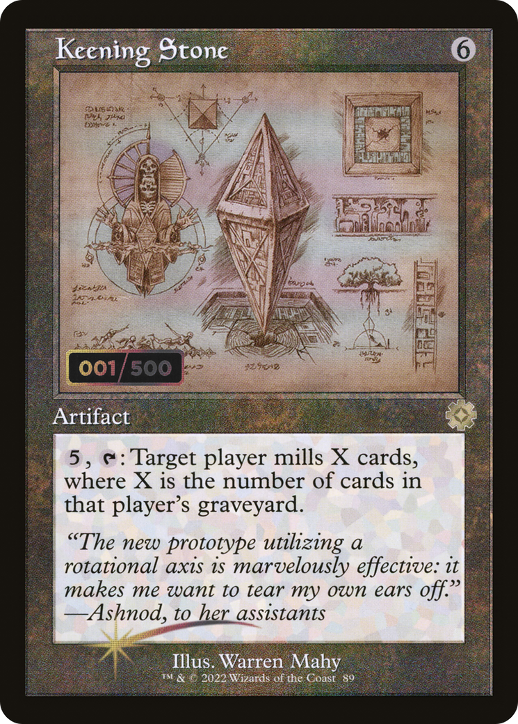 Keening Stone (Schematic) (Serial Numbered) (BRR-089) [The Brothers' War Retro Artifacts] Foil MTG Single Wizards of the Coast