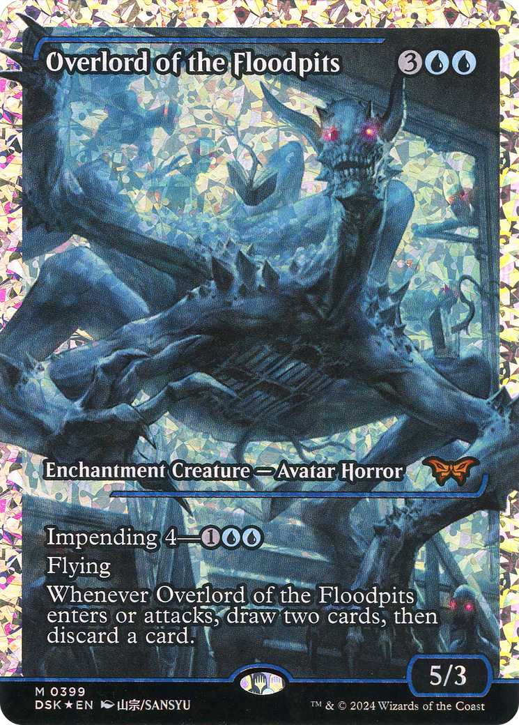 Overlord of the Floodpits (Fracture Foil) (DSK-399) [Duskmourn: House of Horror] (Showcase) Foil MTG Single Wizards of the Coast