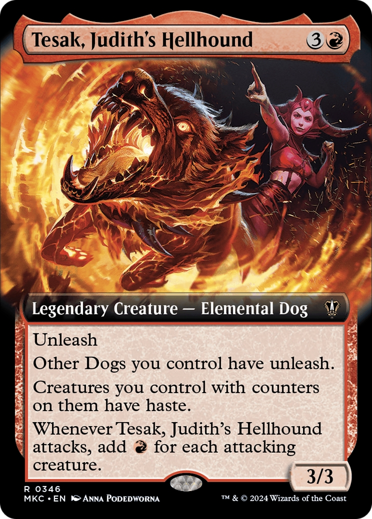 Tesak, Judith's Hellhound (MKC-346) [Murders at Karlov Manor Commander] (Extended Art) MTG Single Wizards of the Coast