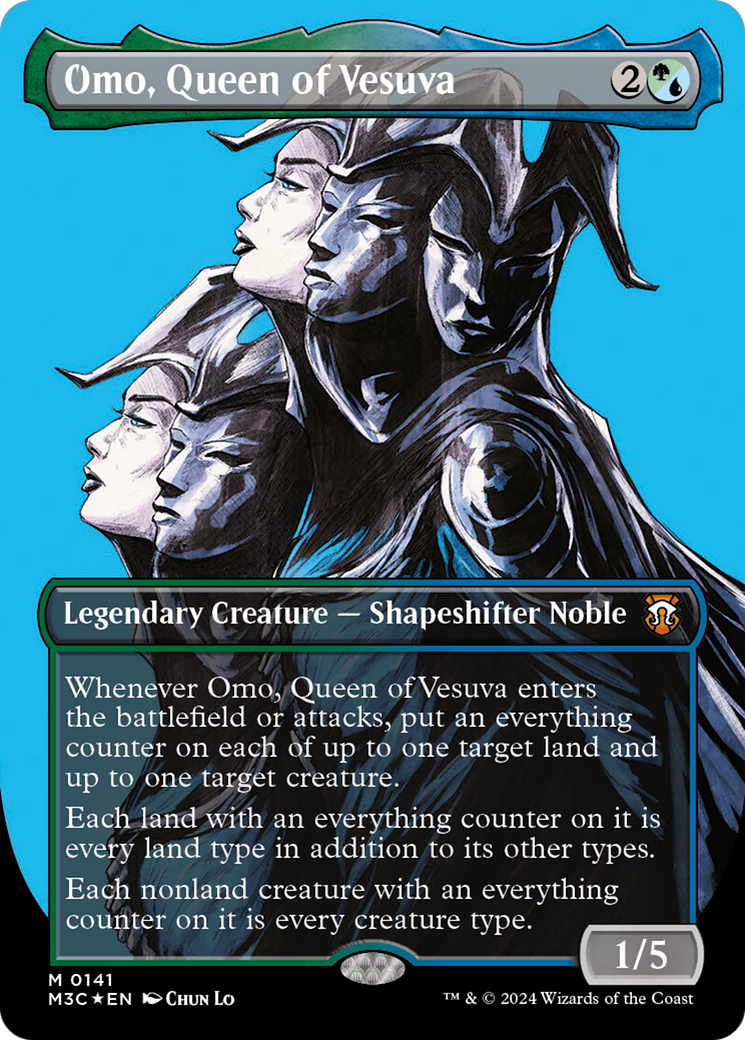 Omo, Queen of Vesuva (Ripple Foil) (M3C-141) [Modern Horizons 3 Commander] (Borderless) Foil MTG Single Wizards of the Coast
