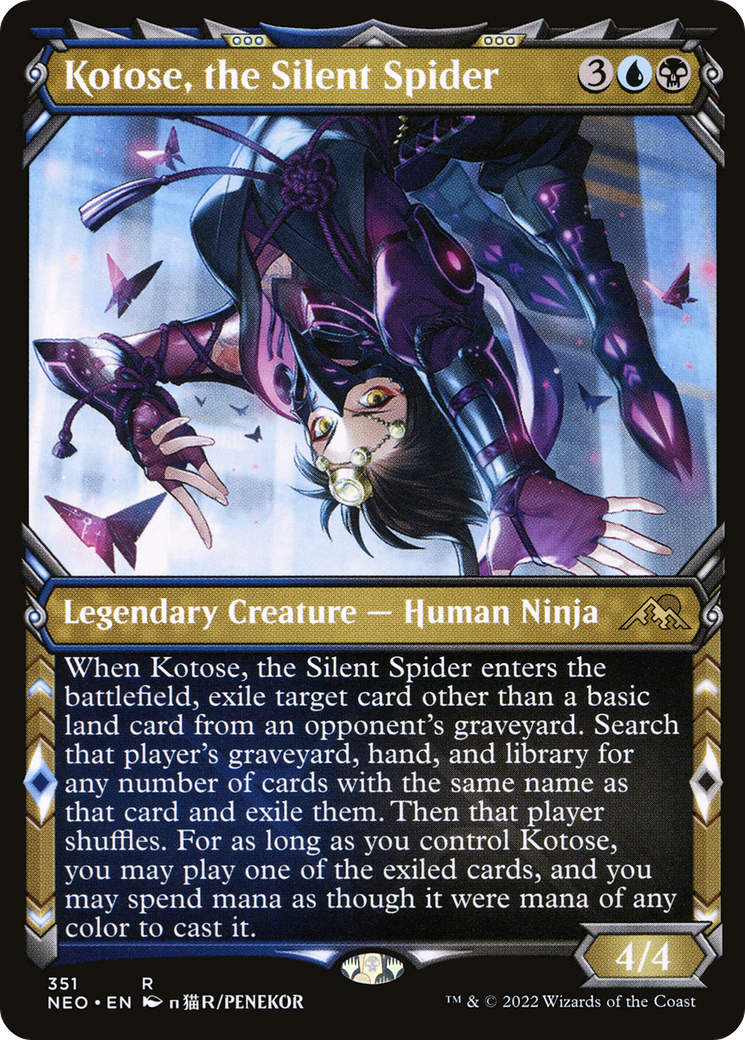 Kotose, the Silent Spider (NEO-351) [Kamigawa: Neon Dynasty] (Showcase) Foil MTG Single Wizards of the Coast