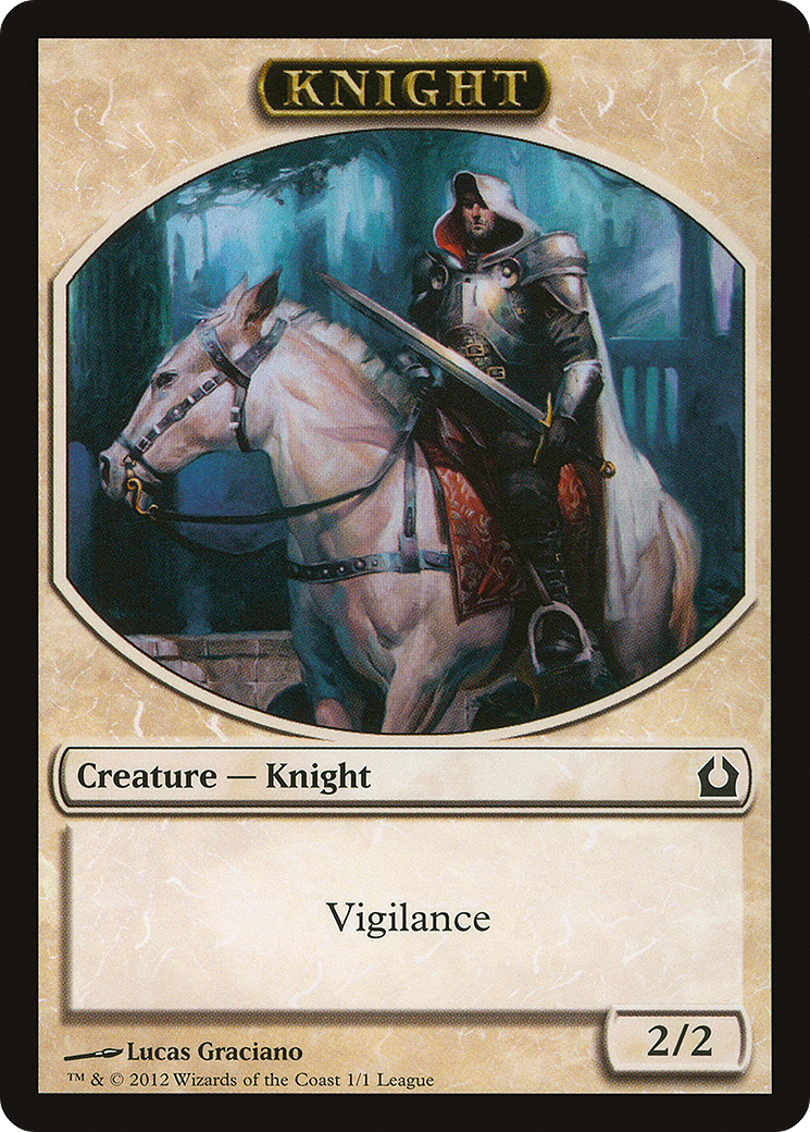 Knight (LEP-002) [Tokens] League Tokens 2012 MTG Single Wizards of the Coast
