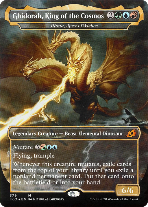 Ghidorah, King of the Cosmos - Illuna, Apex of Wishes (IKO-379) [Ikoria: Lair of Behemoths] (Borderless) MTG Single Wizards of the Coast