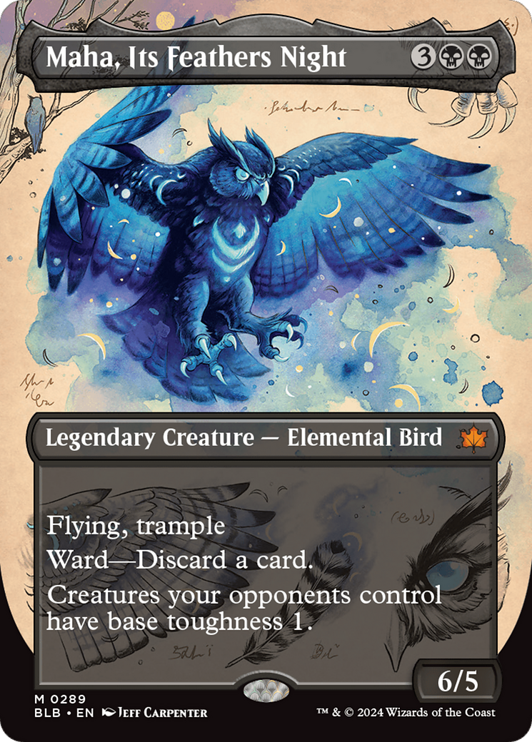 Maha, Its Feathers Night (BLB-289) [Bloomburrow] (Showcase) (Borderless) Foil MTG Single Wizards of the Coast
